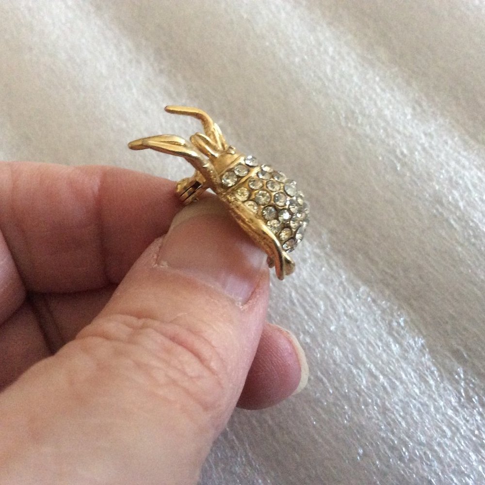 Vintage Signed Rhinestone Spider Pin - Picture 3 of 6